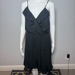 Black Spaghetti Strap Midi Dress